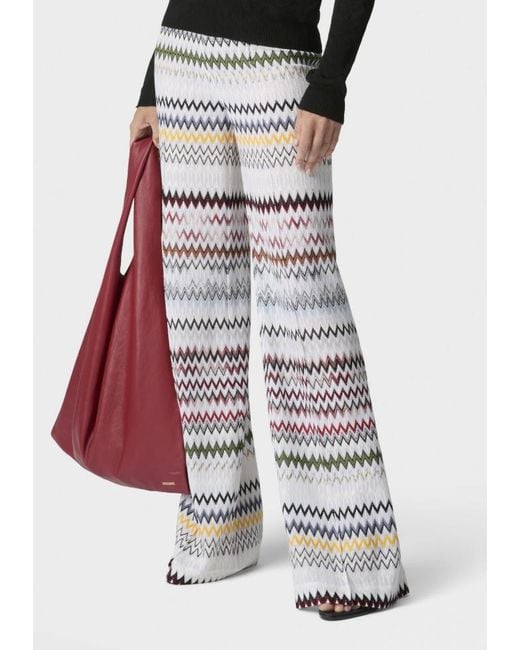 Missoni White Wide Zigzag Trousers
