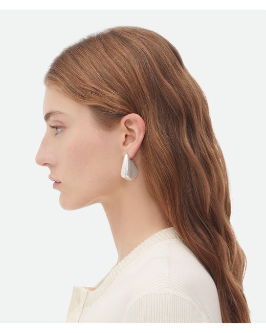 Bottega Veneta White Small Fin Earrings