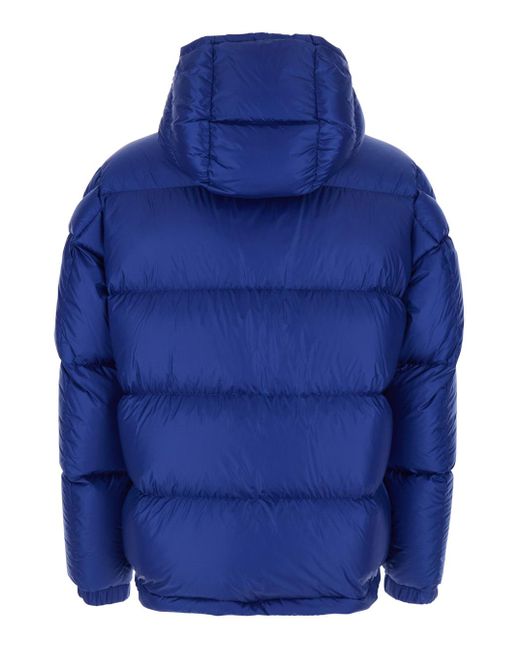 Moncler Blue Hooded Zip-Up Puffer Jacket for men