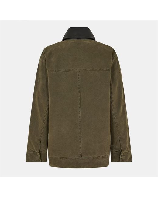 Anine Bing Green Lapel Long-Sleeved Casual Jacket