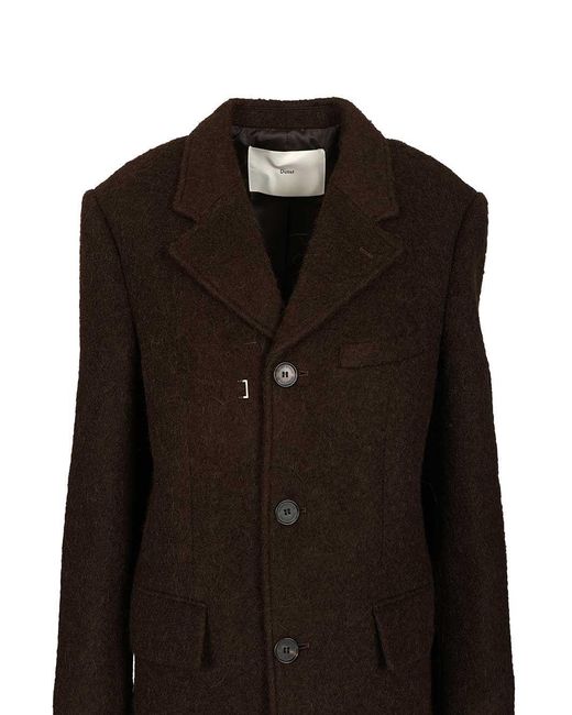 DUNST Brown Boucle 3-Button Coat