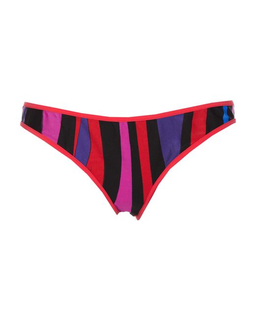 Emilio Pucci Red Marmo-Print Bikini Bottom