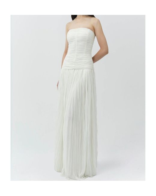 Jonathan Simkhai White Danielle Crinkle Jersey Bustier Gown