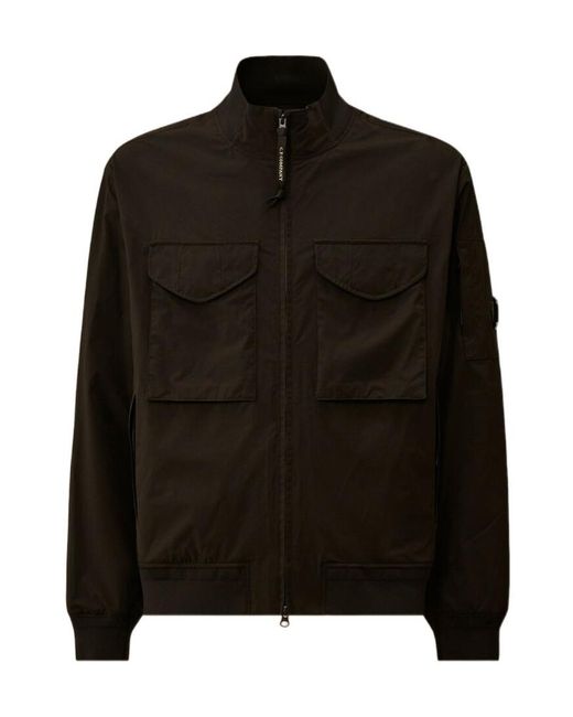 C P Company Black Flap-Pocket Jacket for men