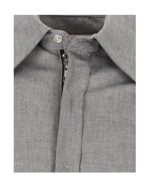 MM6 by Maison Margiela Gray Numeric Embroidered Shirt for men