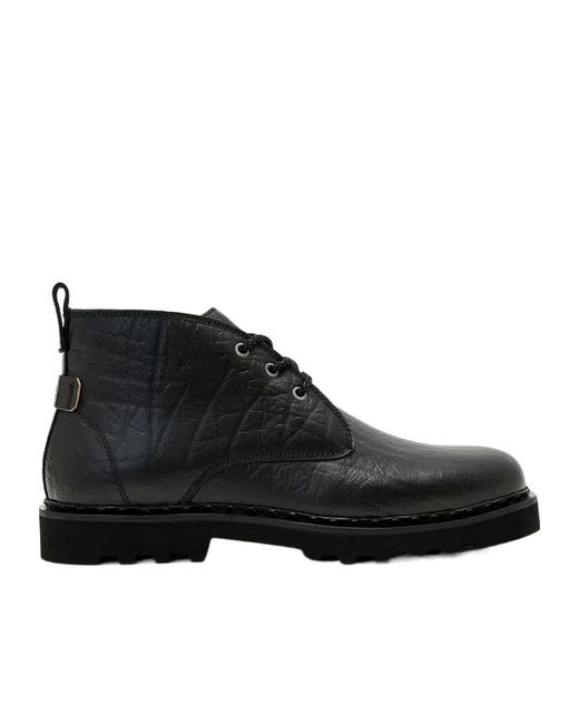AllSaints Black Skiff Leather Boots for men