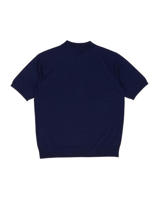Dries Van Noten Blue Knitted Polo Shirt for men