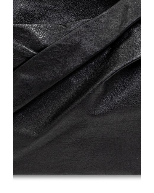 Yohji Yamamoto Black Asymmetric Shoulder Bag for men