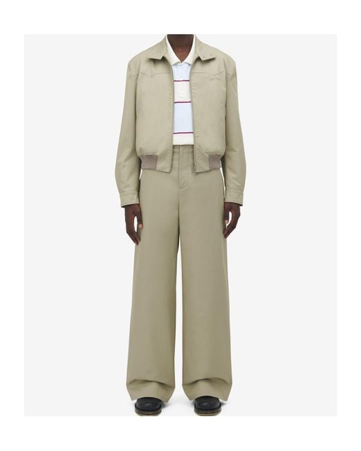 McQueen Natural Cotton Cropped Harrington Jacket for men