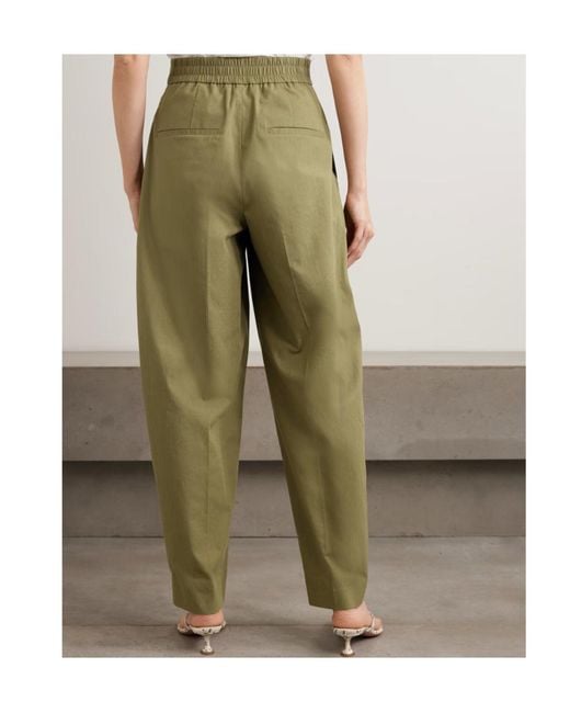 Joseph Green Paver Pleated Cotton Tapered Pants