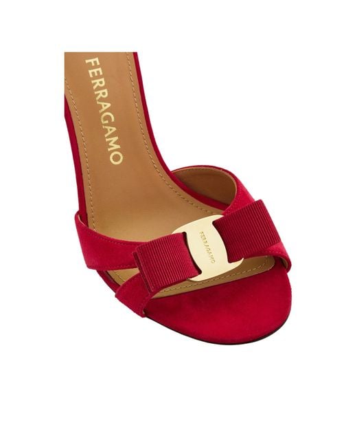 Ferragamo Red Vara Bow Sandal