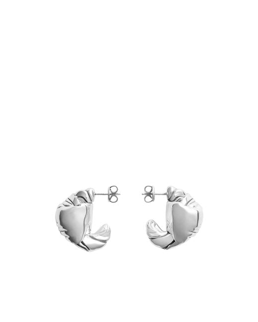 Bottega Veneta White Medium Knot Earrings