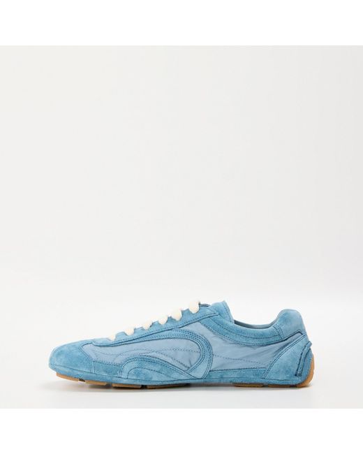 Prada Blue Nylon Low-Top Sneakers