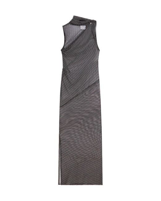 Courreges Gray Draped Mesh Dress
