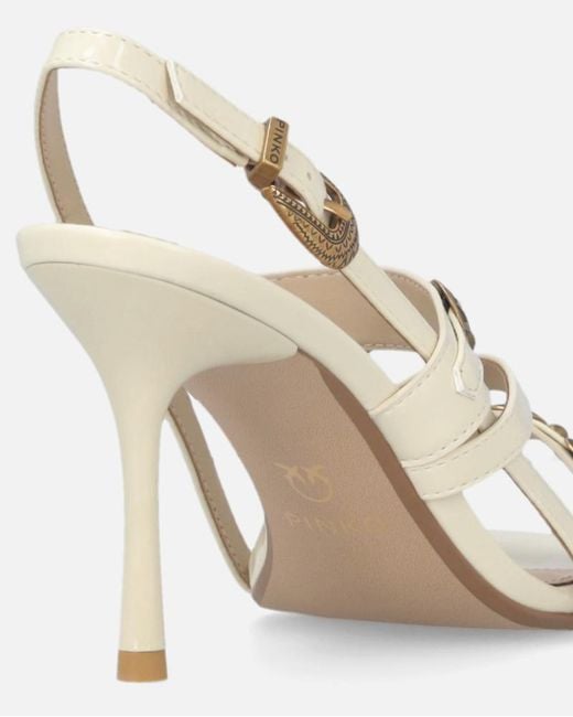 Pinko Metallic Open Toe Heeled Sandals
