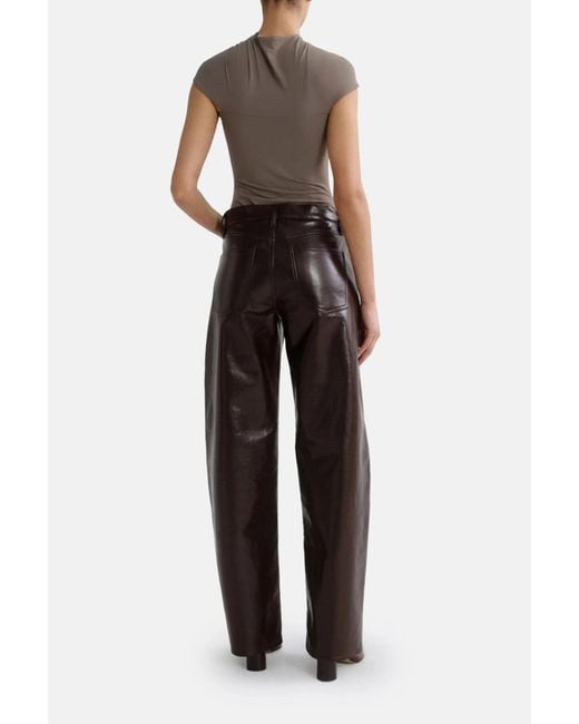 Agolde Black Curved-Leg Wide-Leg Jeans