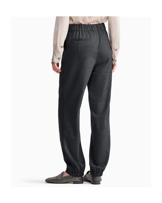 Giorgio Armani Gray Elastic-Waist Casual Trousers