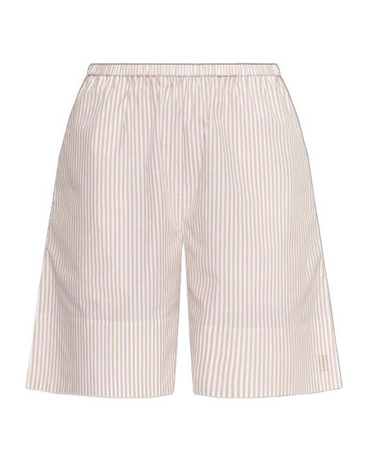 By Malene Birger White Siona Striped Shorts