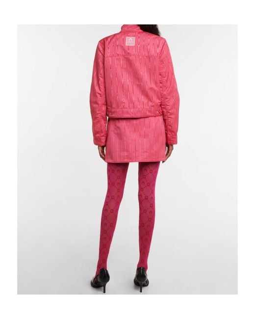 MARINE SERRE Red Boxy Moire Track Jacket
