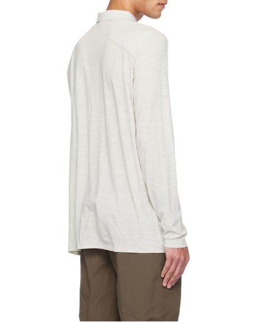Veilance White Mélange-Effect Wool-Blend Polo Shirt for men