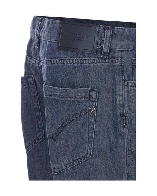 Dondup Blue Koons Tapered Cuffed Jeans