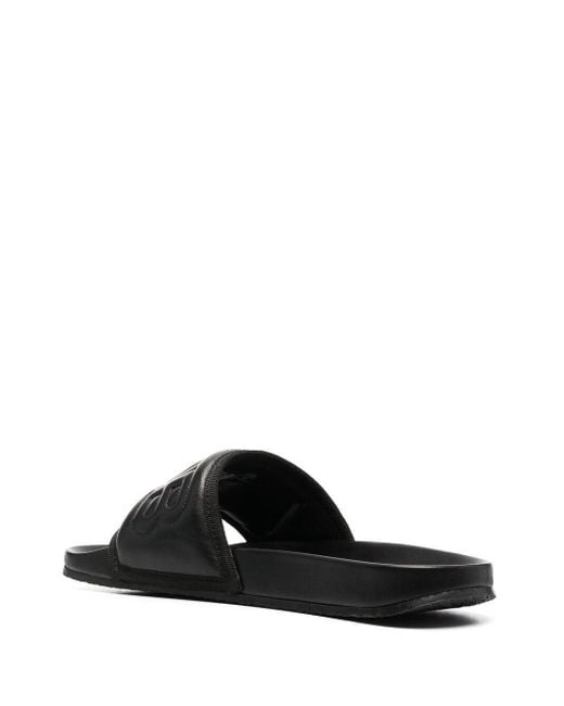 Ambush Black Logo Embossed Open-Toe Slides for men