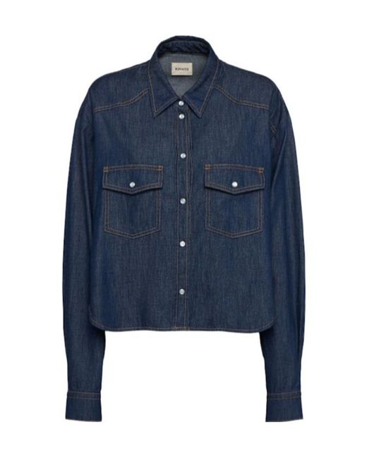 Khaite Blue Denim Shirt With Classic Collar