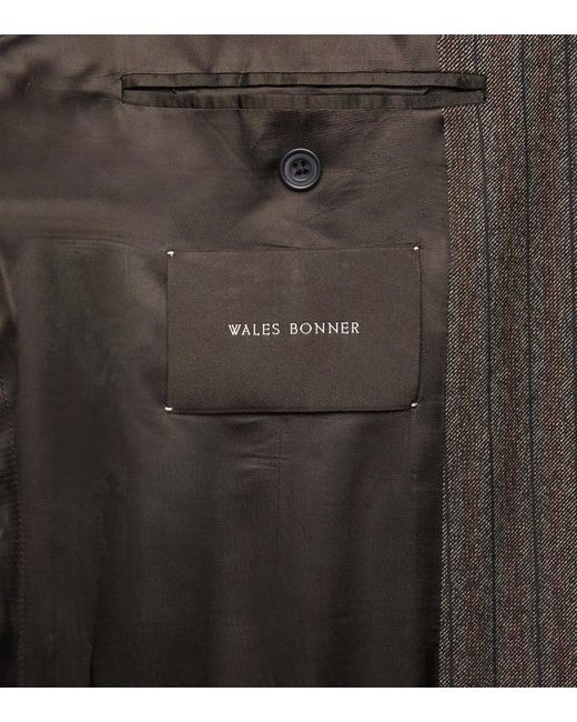 Wales Bonner Black Alto Pinstripe Wool-Blend Blazer for men