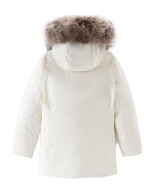 Woolrich White Logo Parker Down Jacket