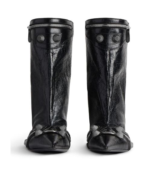 Balenciaga Black Cagole Wide Boots