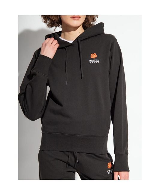 KENZO Black Boke Flower Motif Hoodie