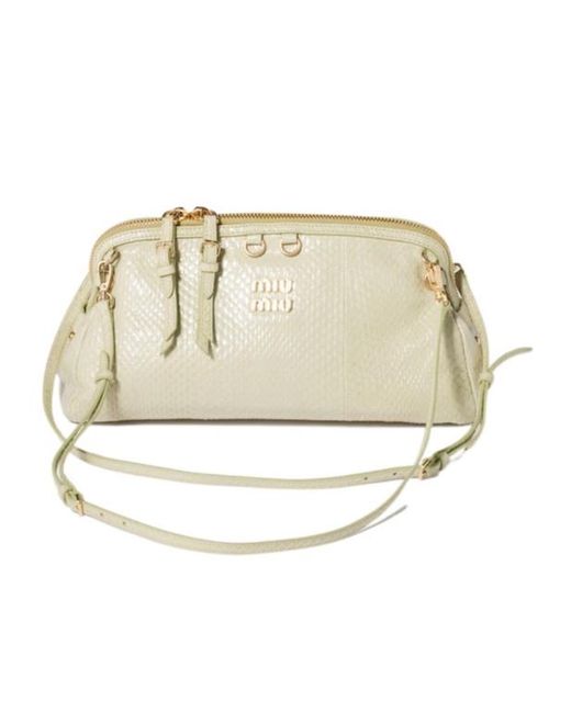 Miu Miu Natural Caprice Ayers Leather Clutch