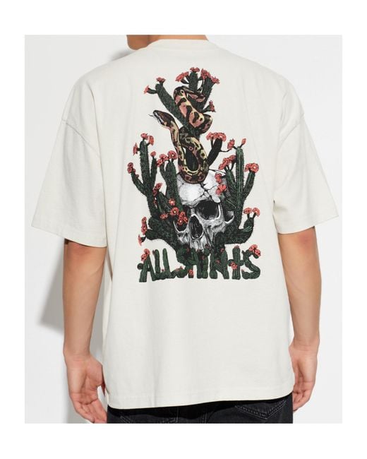 AllSaints White Crew Neck Short-Sleeved T-Shirt for men