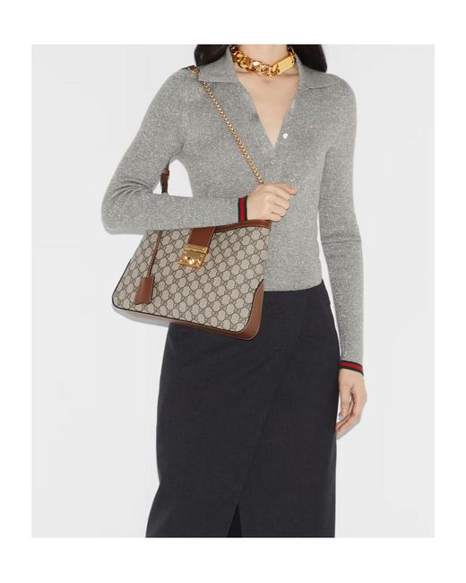 Gucci Brown Large Padlock Shoulder Bag