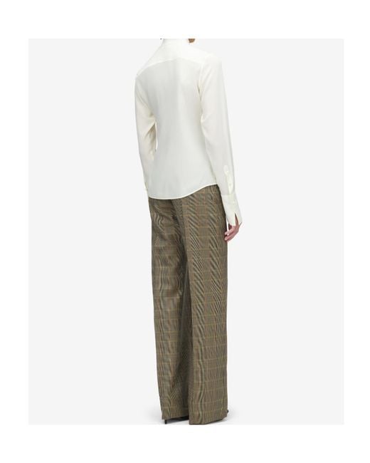 McQueen White Ruffled Long-Sleeve Shirt