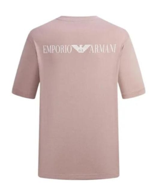 Emporio Armani Pink Short-Sleeved T-Shirt for men
