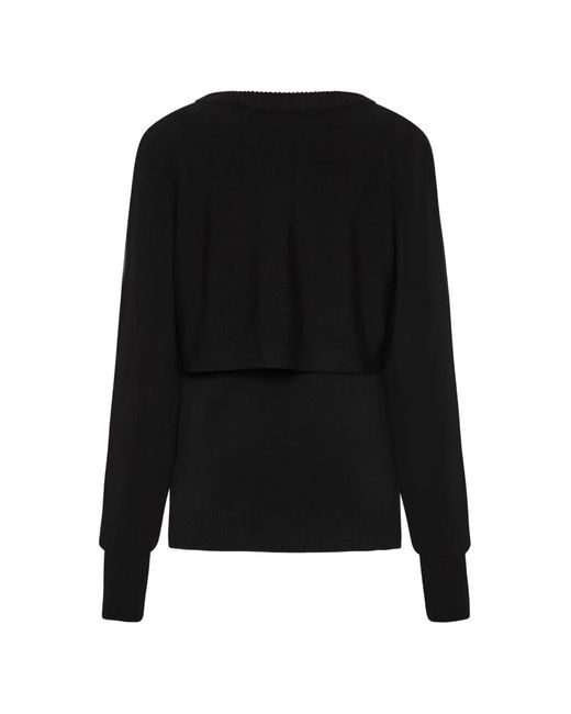 St. Agni Black Layered-Design Sweater