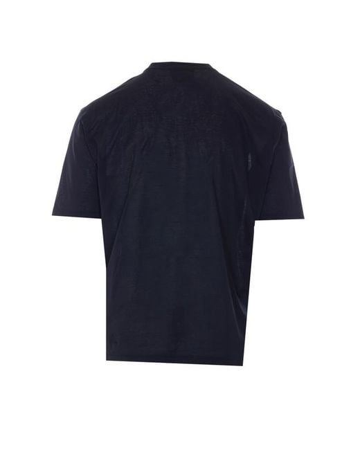 C P Company Blue Logo Printed Crewneck T-Shirt for men
