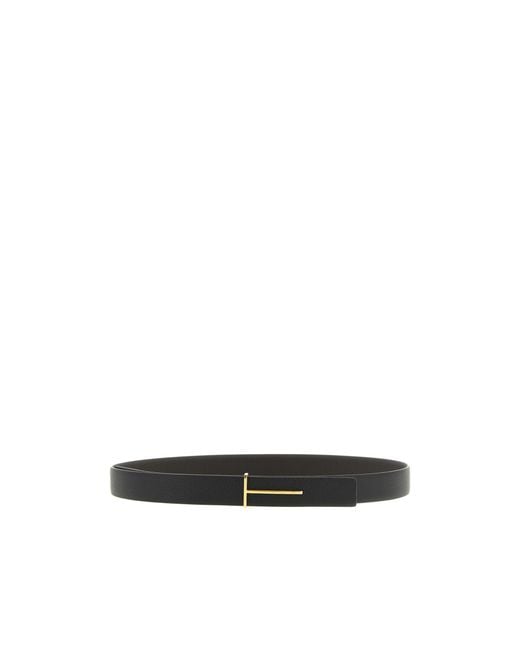 Tom Ford White Logo Belt for men