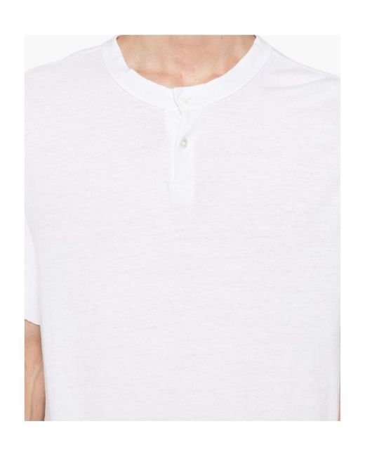 James Perse White Two-Button T-Shirt for men