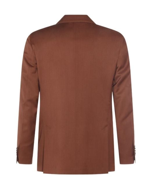 Lardini Brown Two-Piece Double-Breasted Suit for men