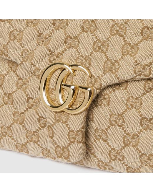 Gucci Natural Gg Marmont Medium Shoulder Bag