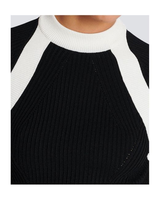 Balmain Black Short-Sleeved Knit Top