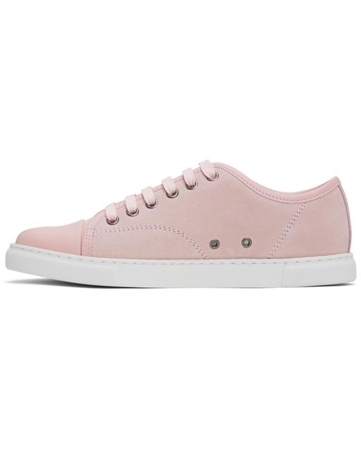 Lanvin Pink Dbb1 Leather And Suede Sneakers