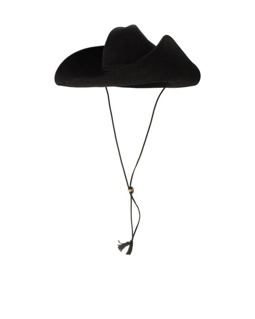 Gucci Black Woolen Wide-Brim Retro Hat