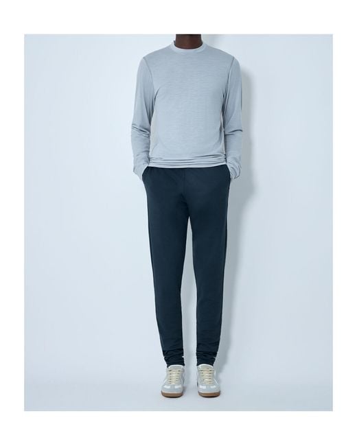 Rier Blue Elasticated Straight-Leg Pants for men