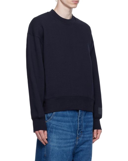 AMI Blue Crewneck Long-Sleeved Sweatshirt for men