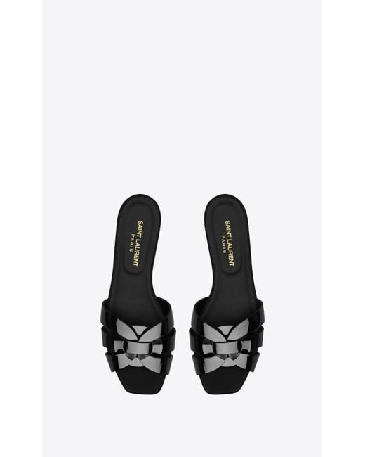 Saint Laurent Black Tribute Slip-On Mules