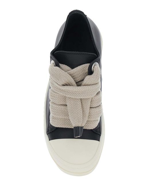 Rick Owens Black Jumbolace Low Sneakers