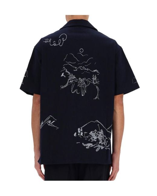 Drole de Monsieur Black Drôle De Monsieur La Chemise Brodée Shirt for men